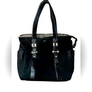 Gianni Bini Black Tote Bag – Gold Toned Hardware – Stylish Shoulder Bag Purse